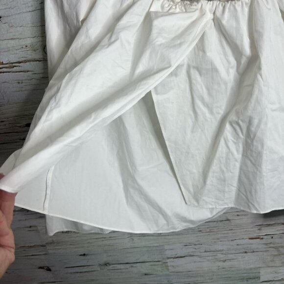 Zara White Smocked Bell Sleeve Blouse - Picture 8 of 9